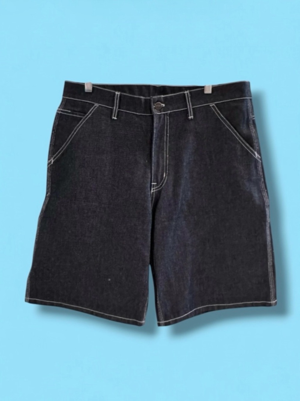 🆕💕CARHARTT Simple Rigid Denim 5-Pocket Utility Shorts, DARK WASH, LARGE, NWOT